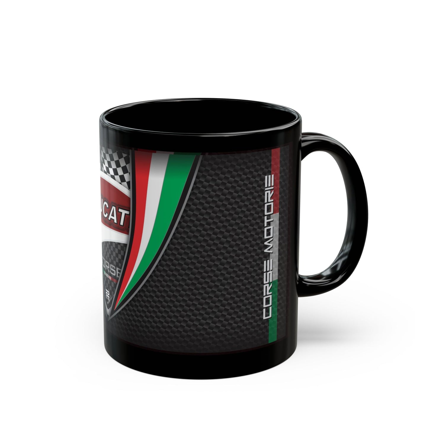 Ducati Inspired Lifestyle. Ducati Inspired "Performance Motor Racing"Designer Black Coffee Mug