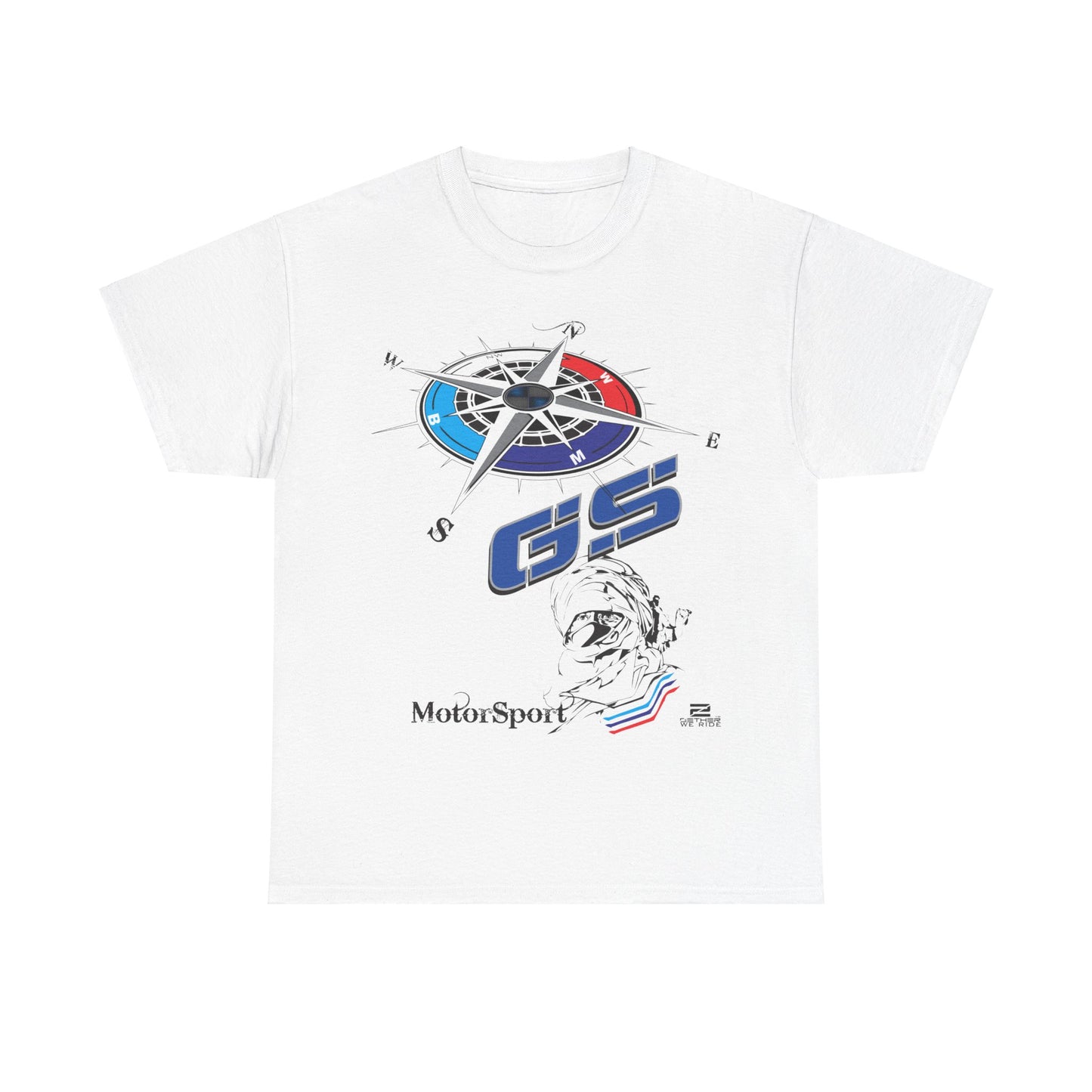 BMW Inspired Apparel - BMW GS MotorSport  T Shirt. White/Red/Grey/Sand. For the BMW Enthusiast. BMW Inspired Apparel