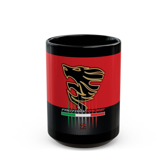 Aprilia Motor Bike Designer Black Coffee Mug. Apilia Motor Bike Gift Collection.