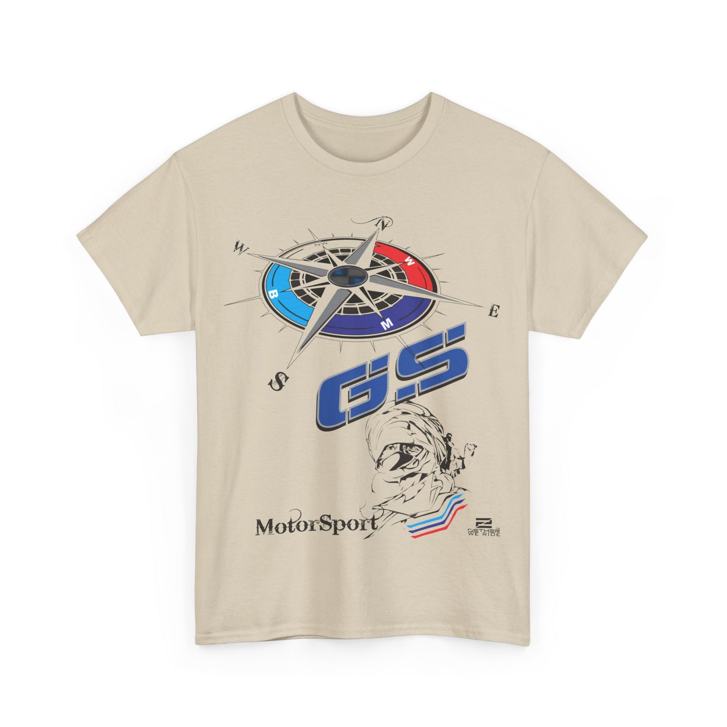 BMW Inspired Apparel - BMW GS MotorSport  T Shirt. White/Red/Grey/Sand. For the BMW Enthusiast. BMW Inspired Apparel