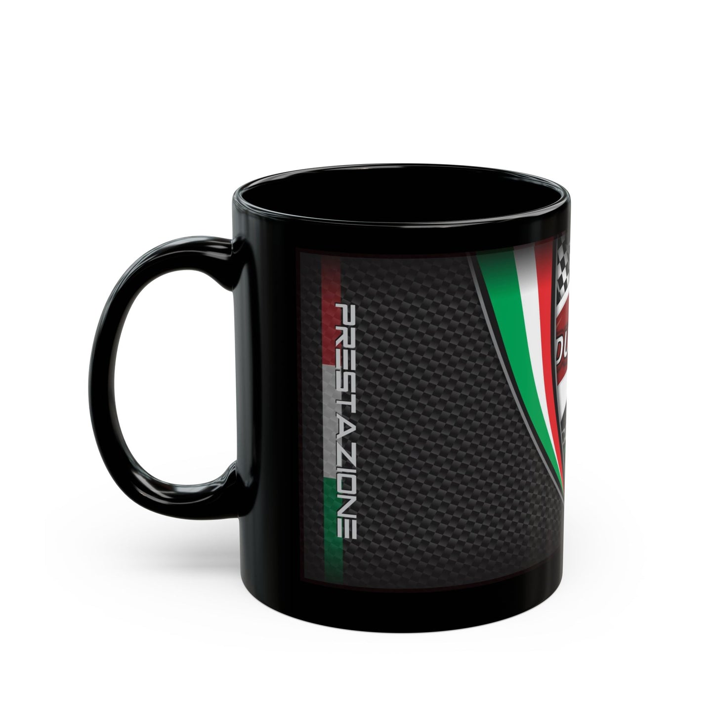 Ducati Inspired Lifestyle. Ducati Inspired "Performance Motor Racing"Designer Black Coffee Mug