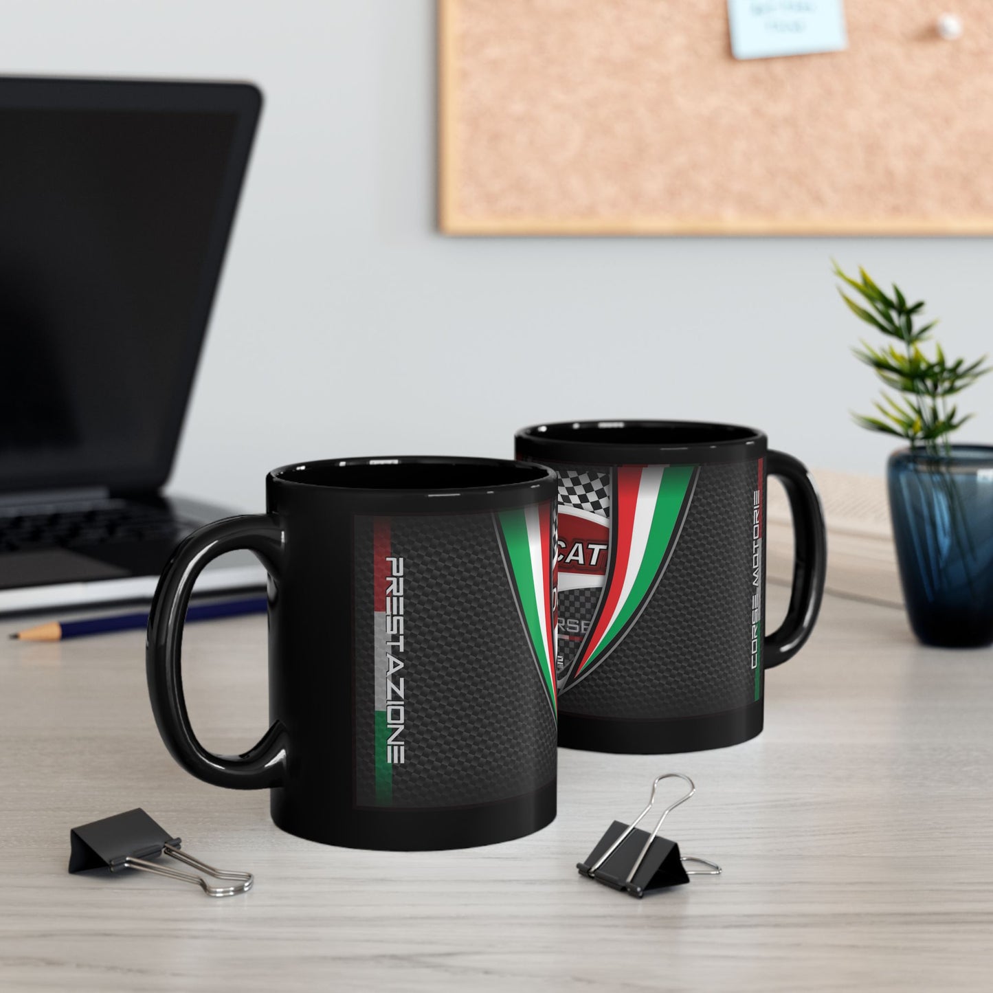 Ducati Inspired Lifestyle. Ducati Inspired "Performance Motor Racing"Designer Black Coffee Mug