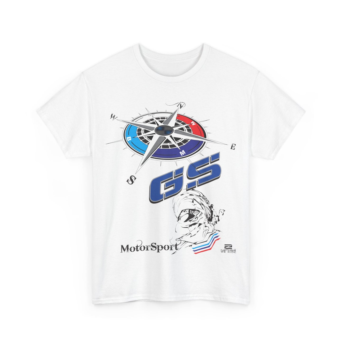 BMW Inspired Apparel - BMW GS MotorSport  T Shirt. White/Red/Grey/Sand. For the BMW Enthusiast. BMW Inspired Apparel