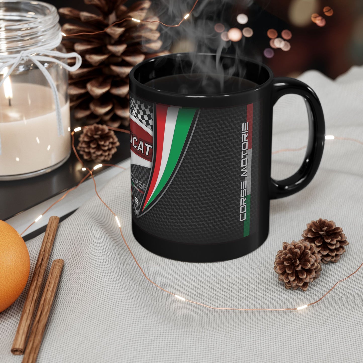 Ducati Inspired Lifestyle. Ducati Inspired "Performance Motor Racing"Designer Black Coffee Mug