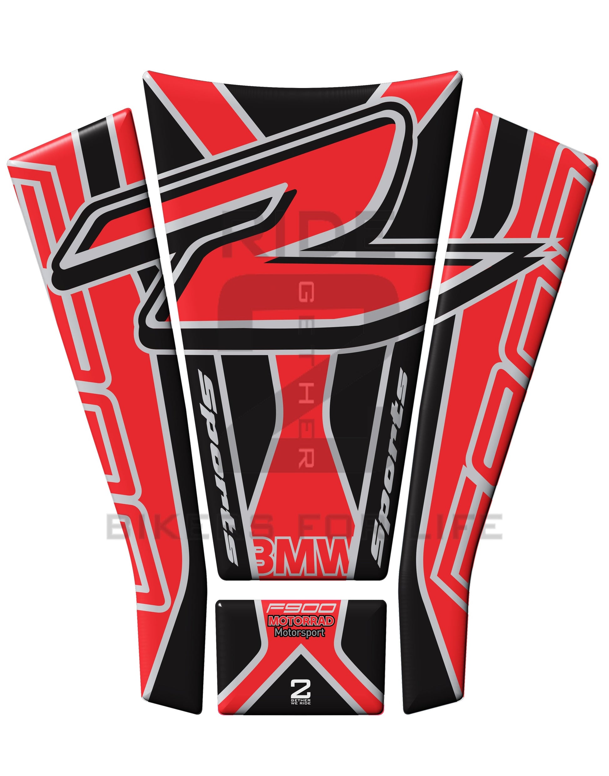 BMW F900 R Motor Bike Tank Pad / Protector. Red and Black 2020 - 2021