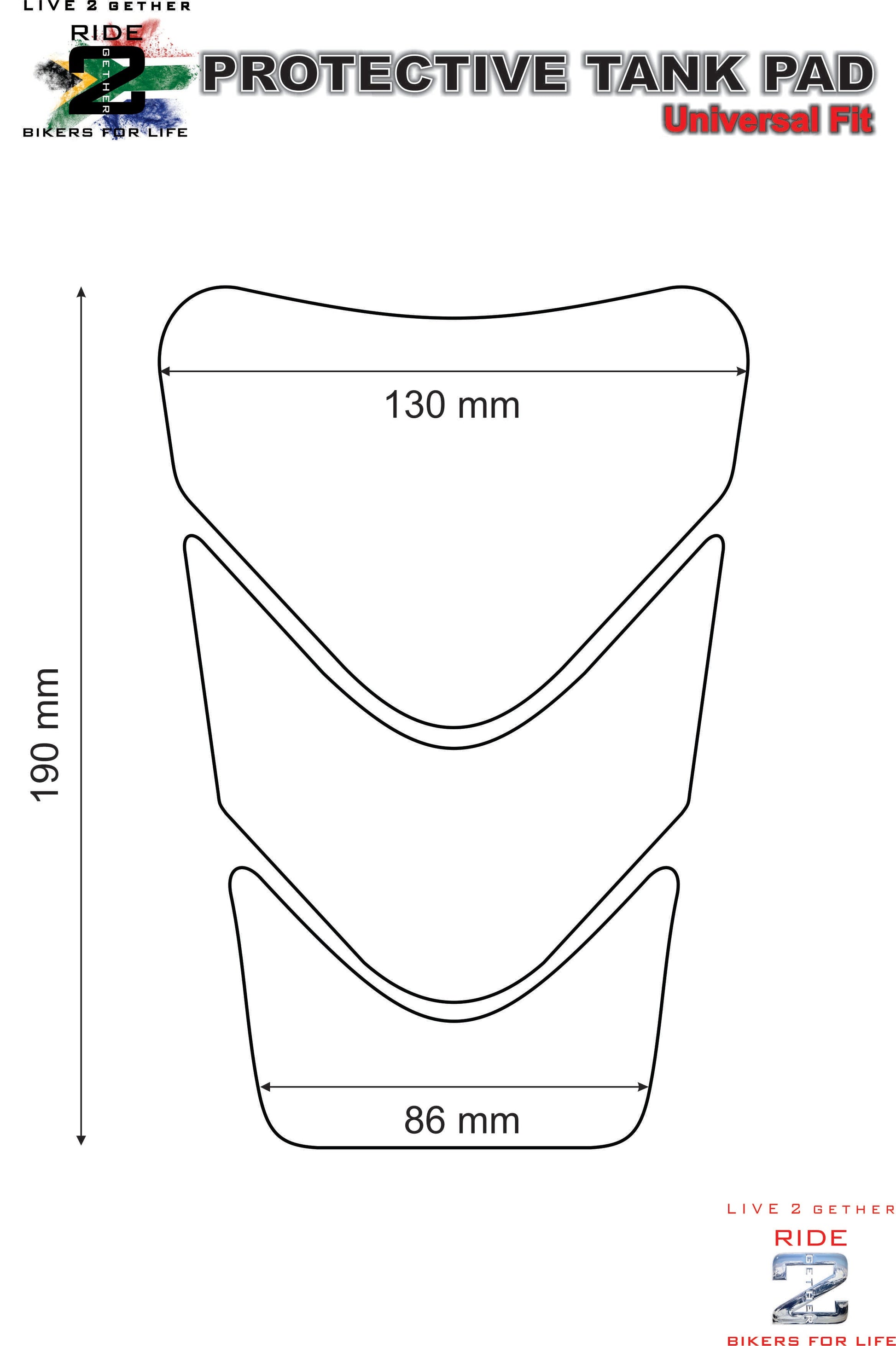 BMW K 1600 GT Black Small Tank Pad Protector.