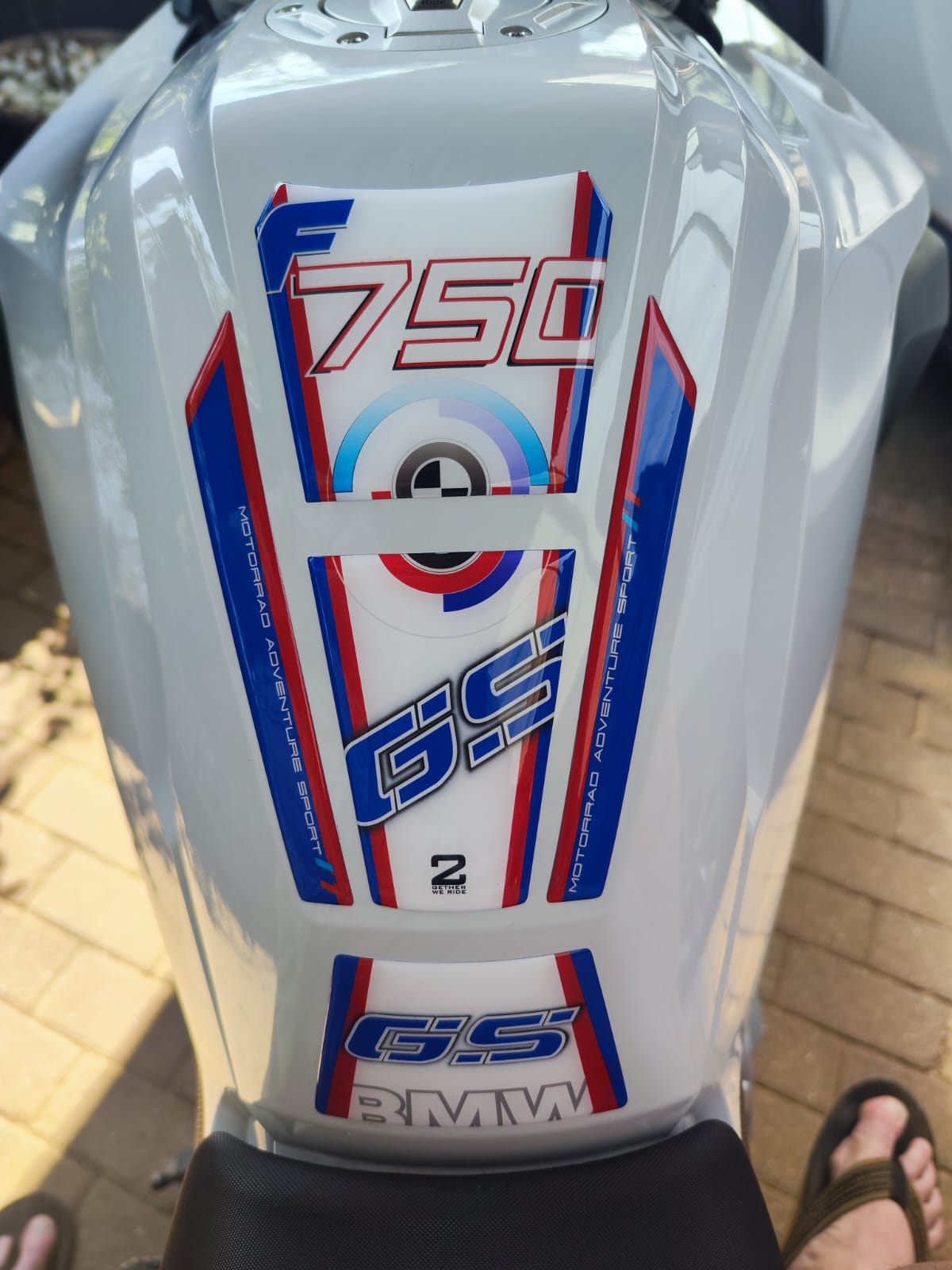 BMW Tank Pad -  F 750 GS Red, White & Blue Motor Bike Tank Pad / Protector