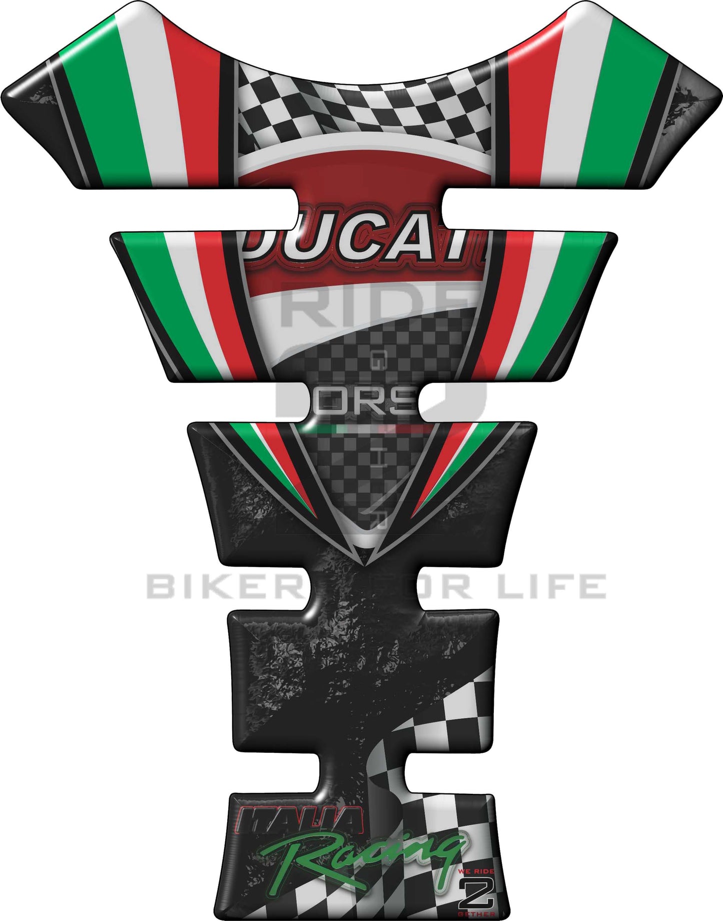 Ducati Black Motor Bike Tank Pad.