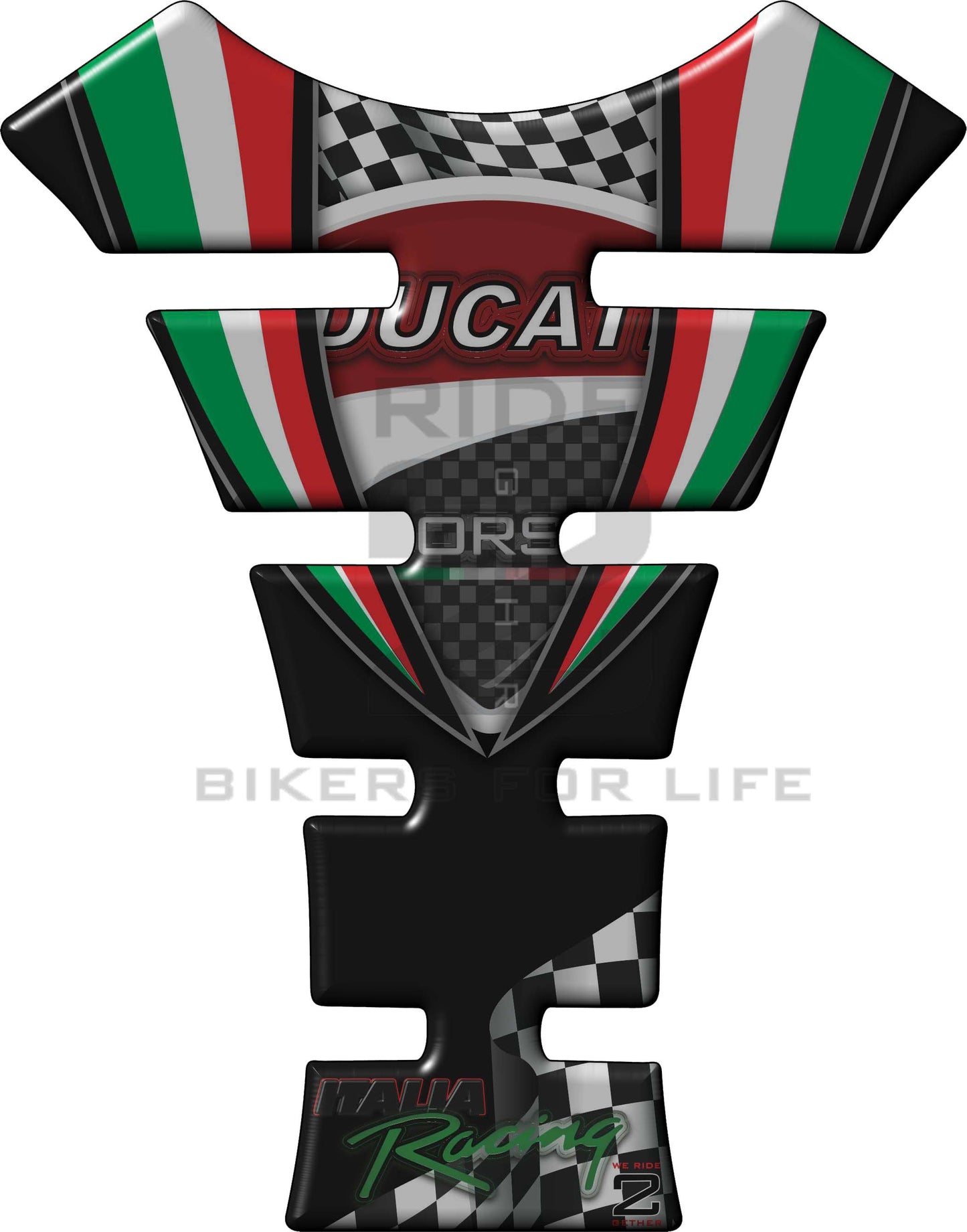 Ducati Black Motor Bike Tank Pad