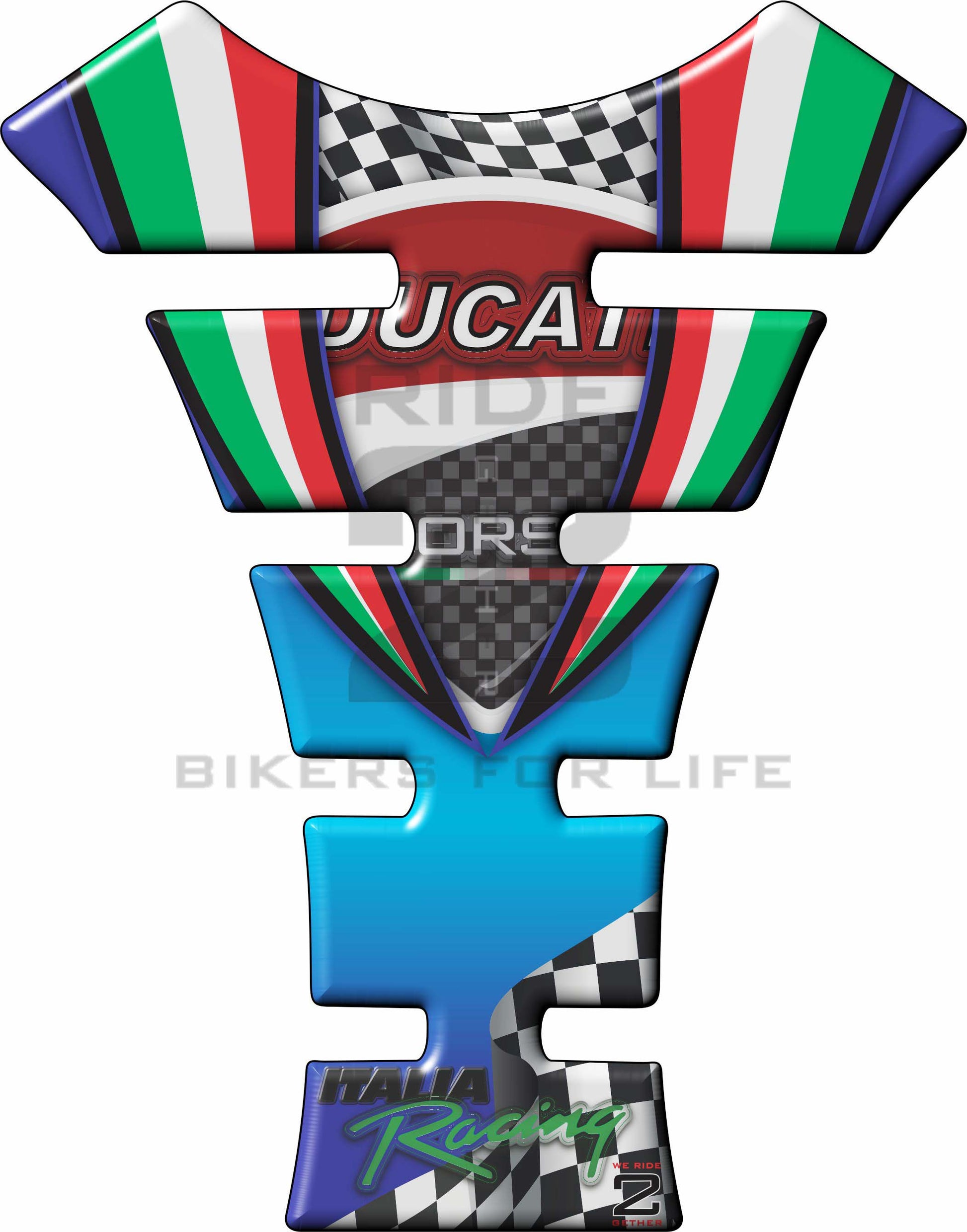 Ducati Blue Motor Bike Tank Pad