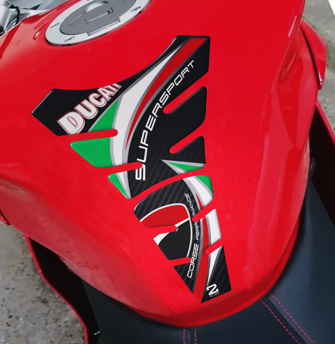 Ducati SuperSport Red Standard Motor Bike Tank Pad Protector 2016 -2023