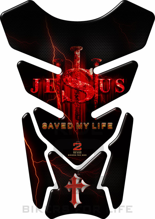 Religious Range. Jesus saved my life  Red Universal Fit. Christian tank pad.$26