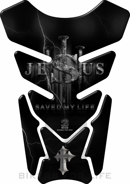 Religious Range. Jesus saved my life  silver Grey Universal Fit. Christian tank pad.$26