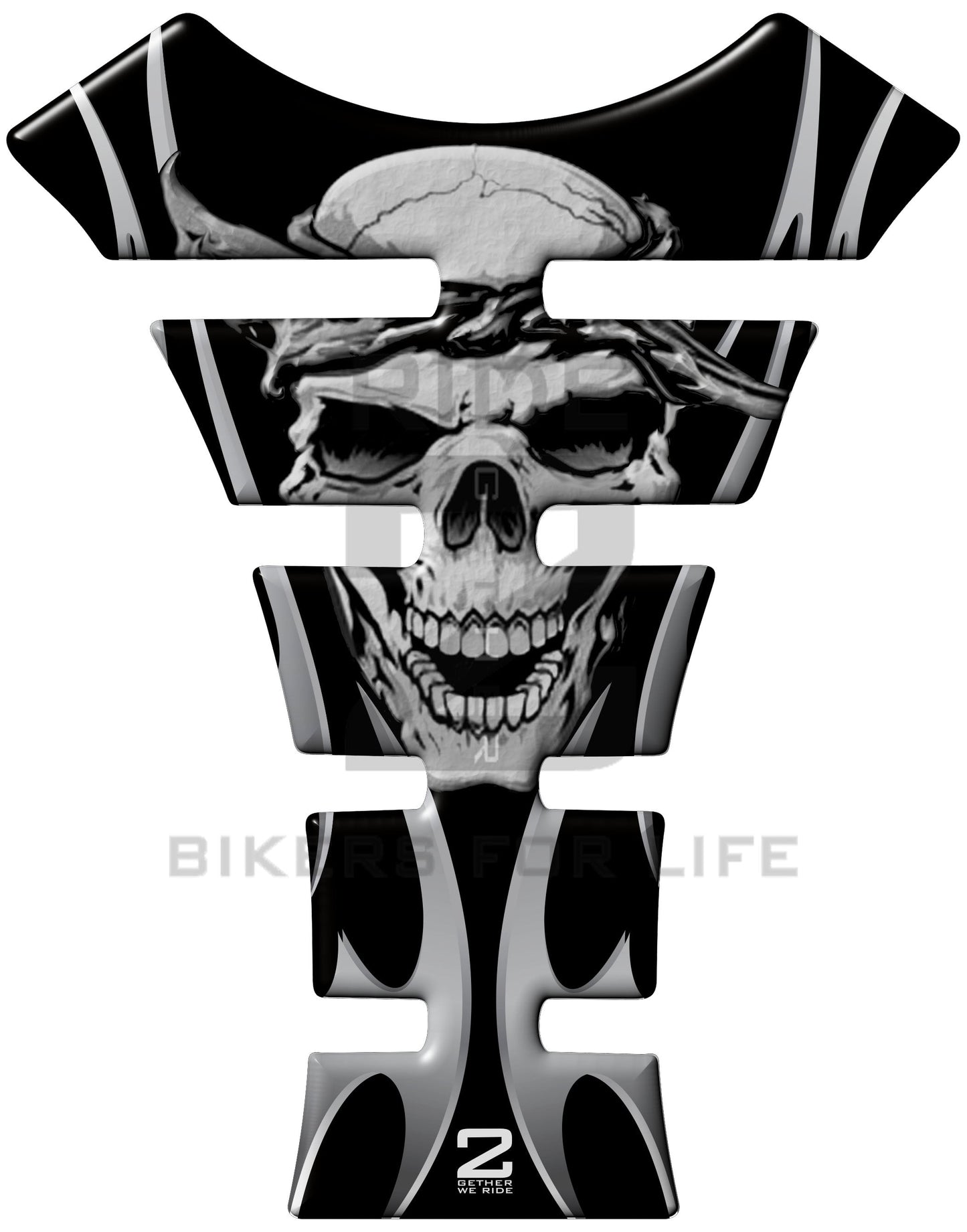 Universal Fit Black Reaper Motor Bike Tank Pad Protector. A Street Pad which fits most motorcycles.