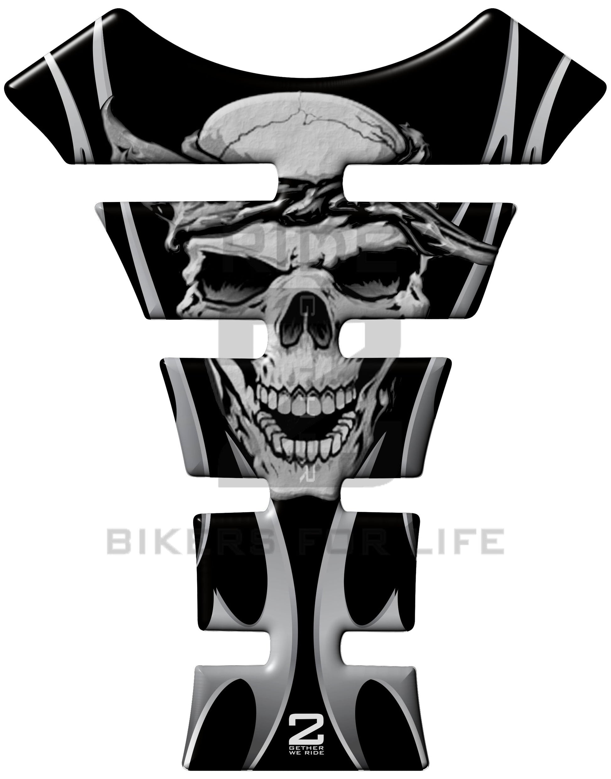 Universal Fit Black Reaper Motor Bike Tank Pad Protector. A Street Pad which fits most motorcycles.