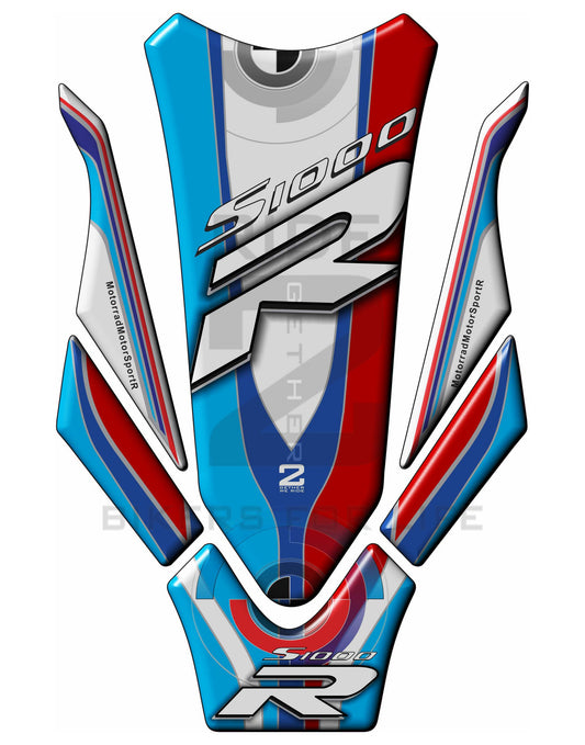 Motor Bike Tank Pad.  BMW S 1000 R Blue and White .Motor Bike Tank Pad  Protector.  2019- 2022