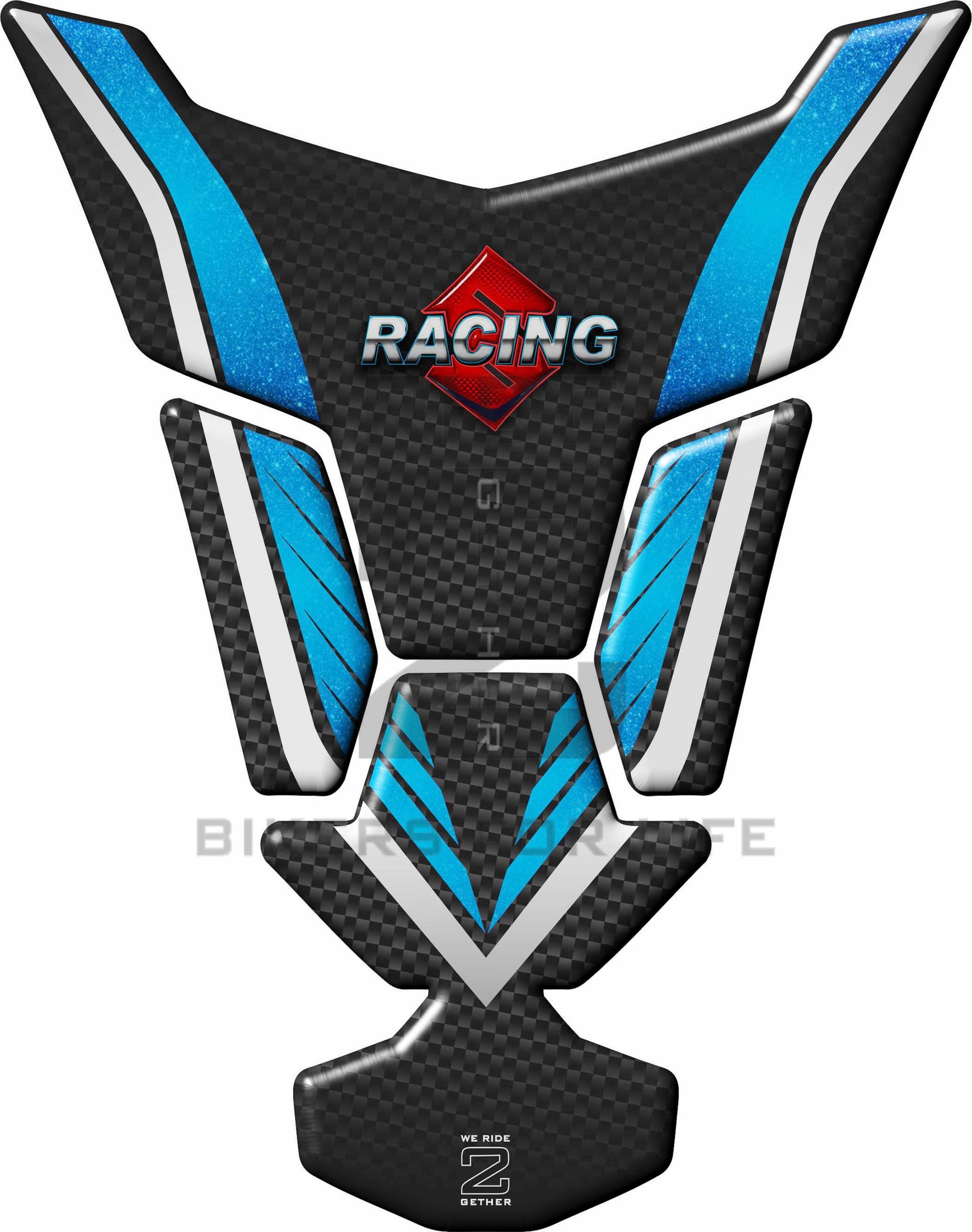 Suzuki Blue and Black Carbon Fibre Tank Pad Protector. 2016 - 2022 models