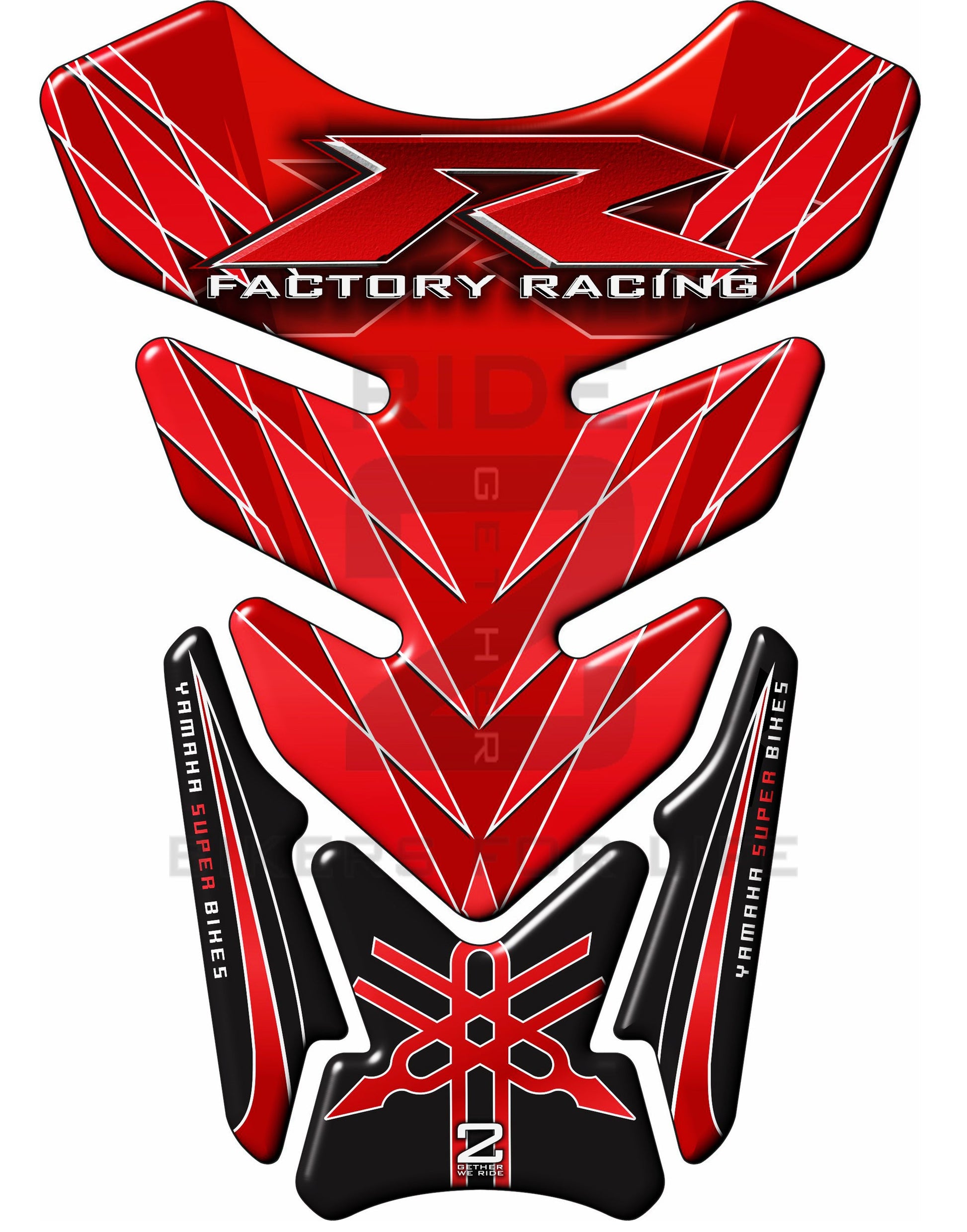 Yamaha Red and Black Factory Racing R Series Motor Bike Tank Pad Protectors  R1, R3, R6, R7, R15, R125 Tank Pad Protector