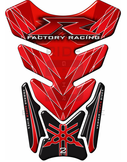 Yamaha Red and Black Factory Racing R Series Motor Bike Tank Pad Protectors  R1, R3, R6, R7, R15, R125 Tank Pad Protector