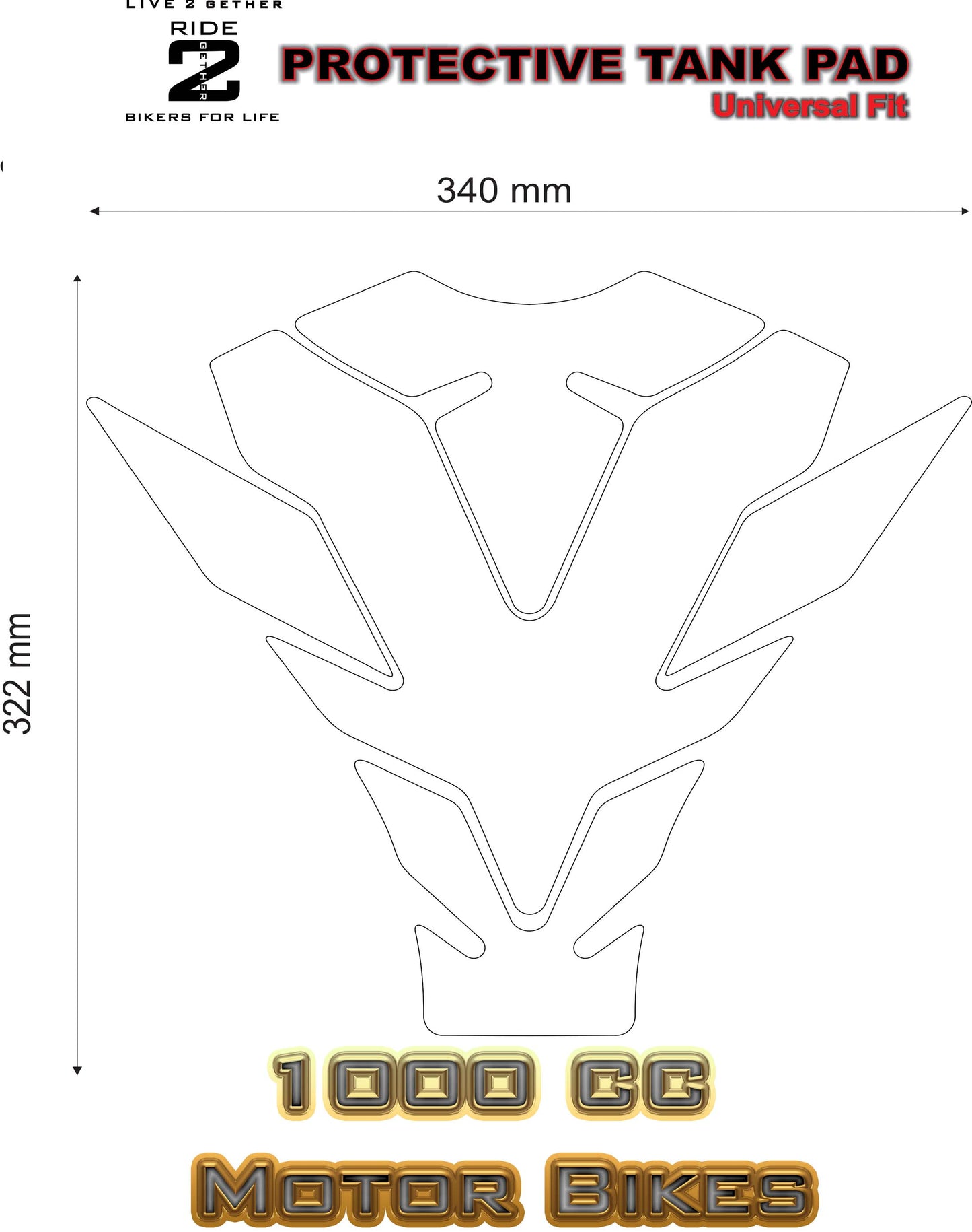 Protections de réservoir pour moto Yamaha Samurai Black 1000 CC