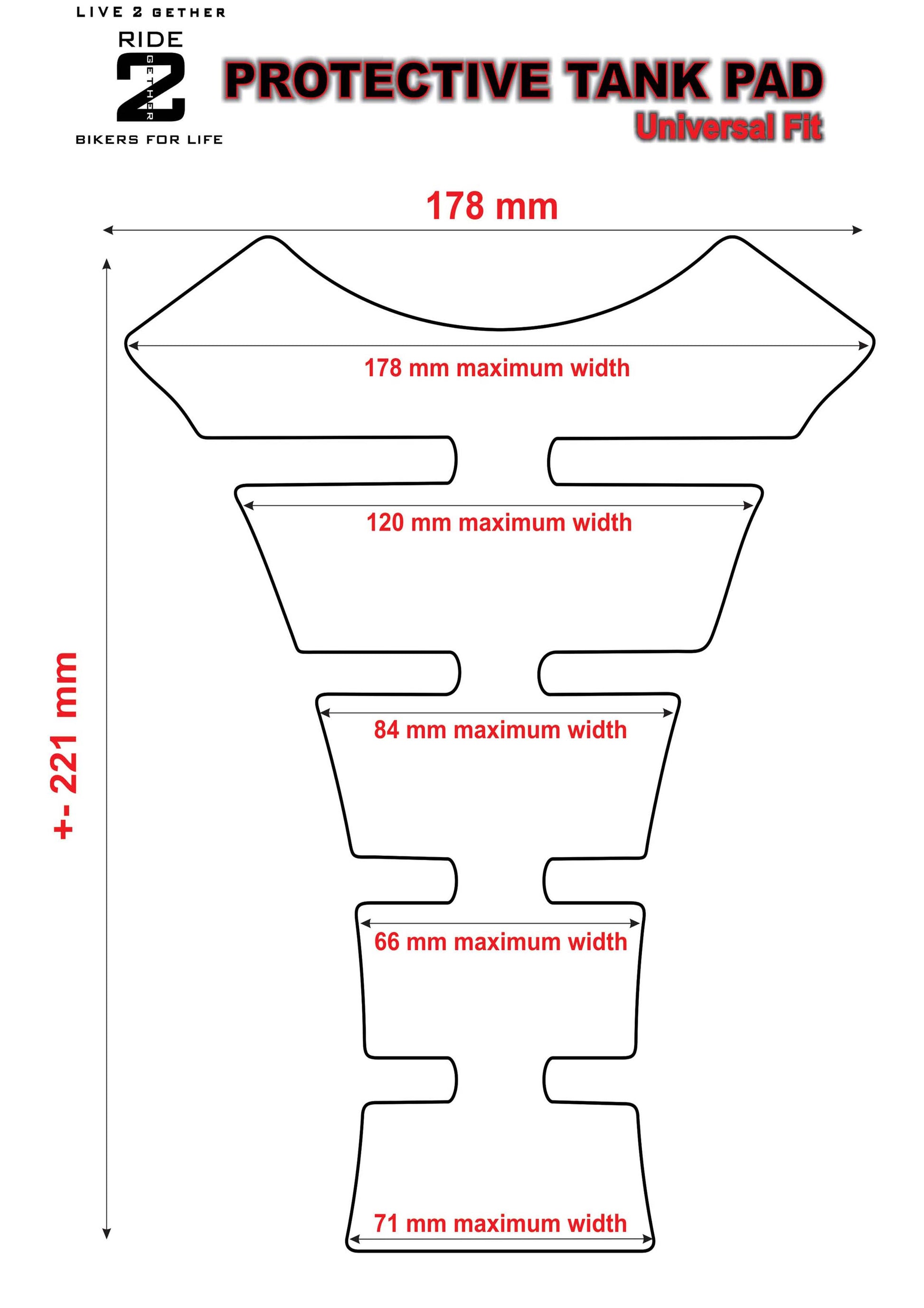 Universal Fit Black Flaming Horse Flamed Wings Tank Pad. A Street Pad which fits most motorcycles.