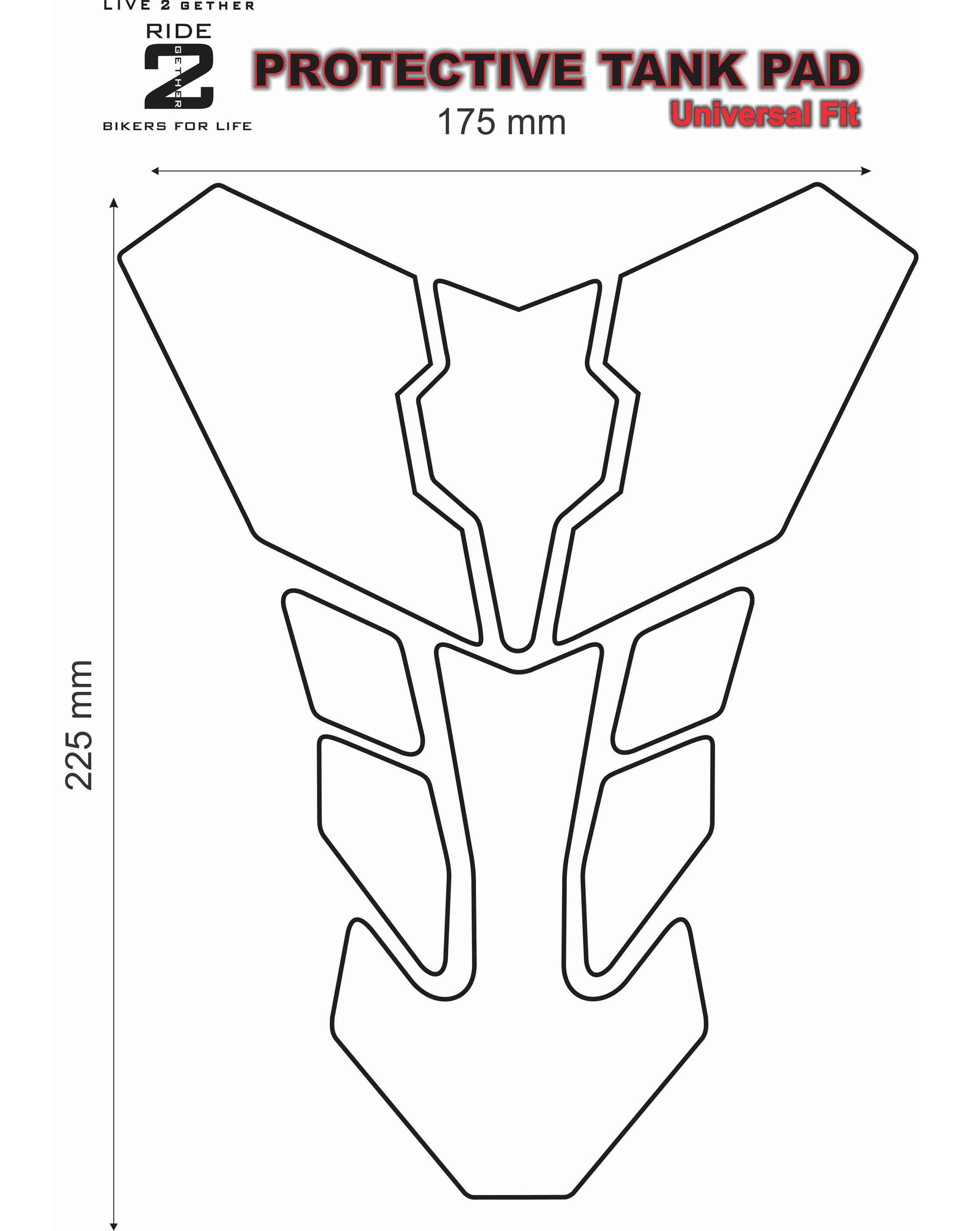 Universal Fit Blue  Transformer Tank Pad Protector. A Street Pad which fits most motorcycles.