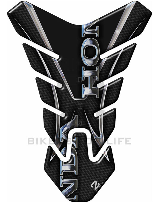 Motor Bike Tank Pad- Honda CBR, NC Series, CB Series, Twin Africa - Black Carbon Fibre Protective Tank Pad. Fits most Honda models.