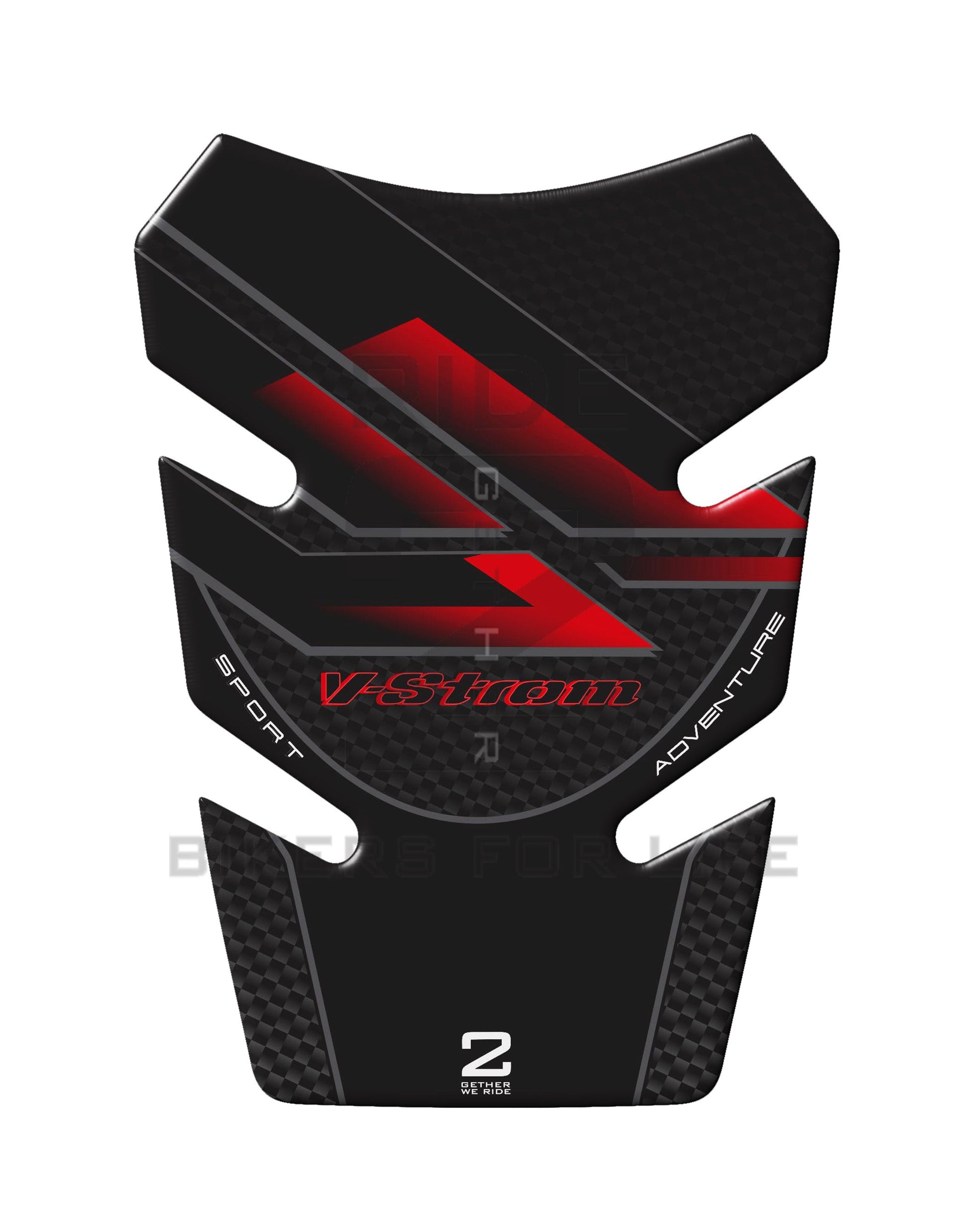 Motor Bike Tank Pad. Suzuki V-Strom 250 Black Carbon Fibre Tank Pad Protector.